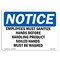 Signmission OSHA, Employees & Patrons Wash Hands, 14in X 10in Peel & Stick Wall Graphic, 10" W, 14" L, Landscape OS-NS-RD-1014-L-11960 - alternate 1